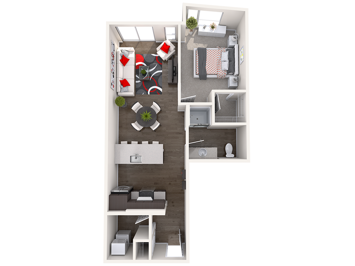 Floor plan layout diagram for B5 (1x1)