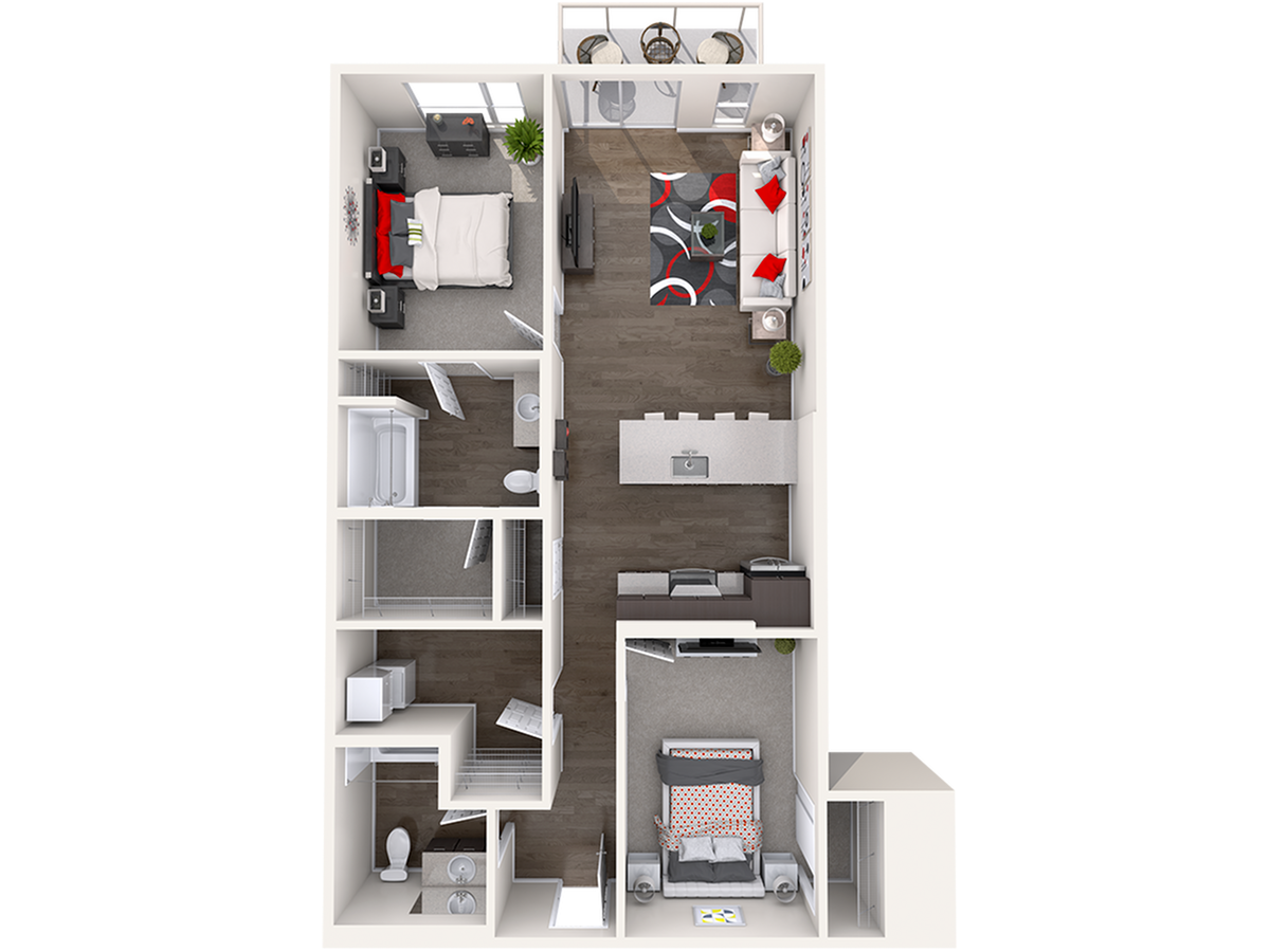 Floor plan layout diagram for C3 (1x2) Den