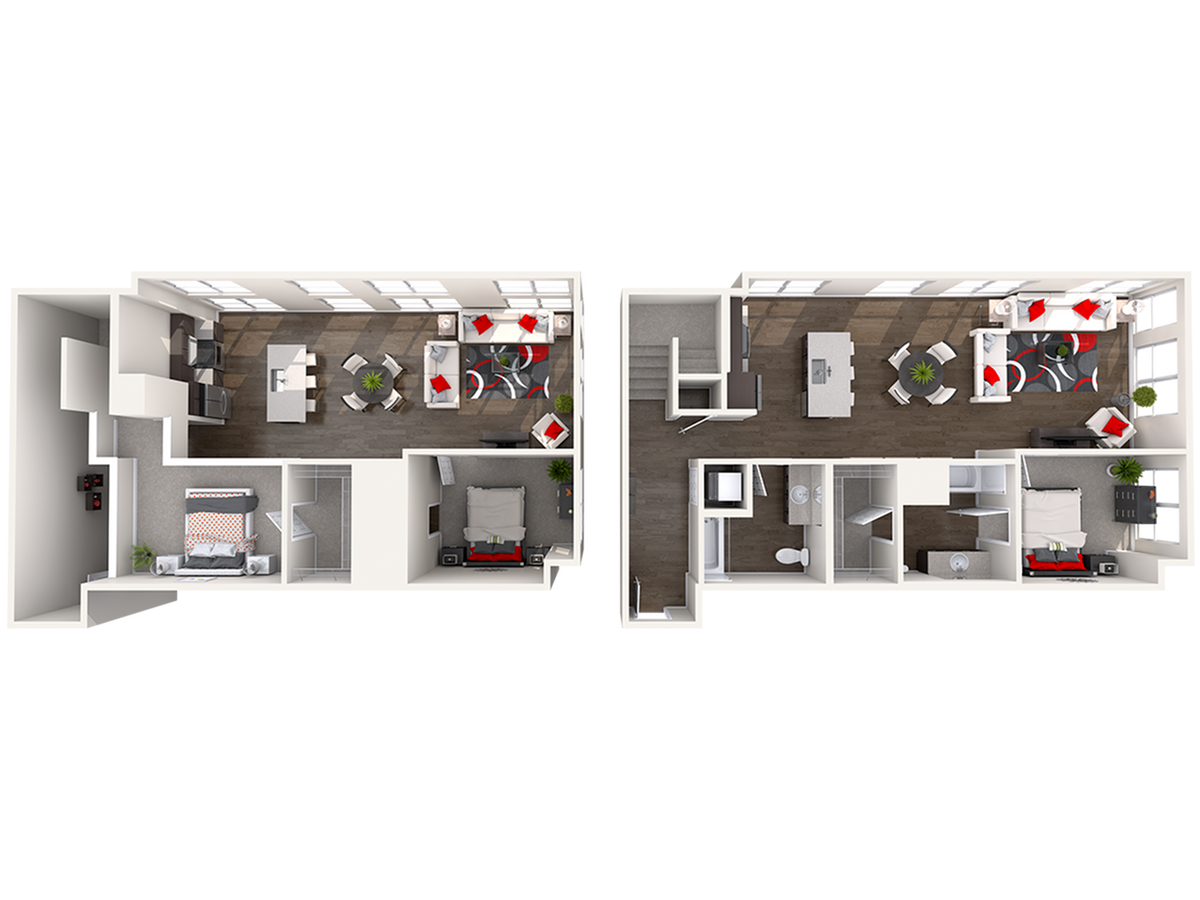 Floor plan layout diagram for CL1 (1x2) + Loft