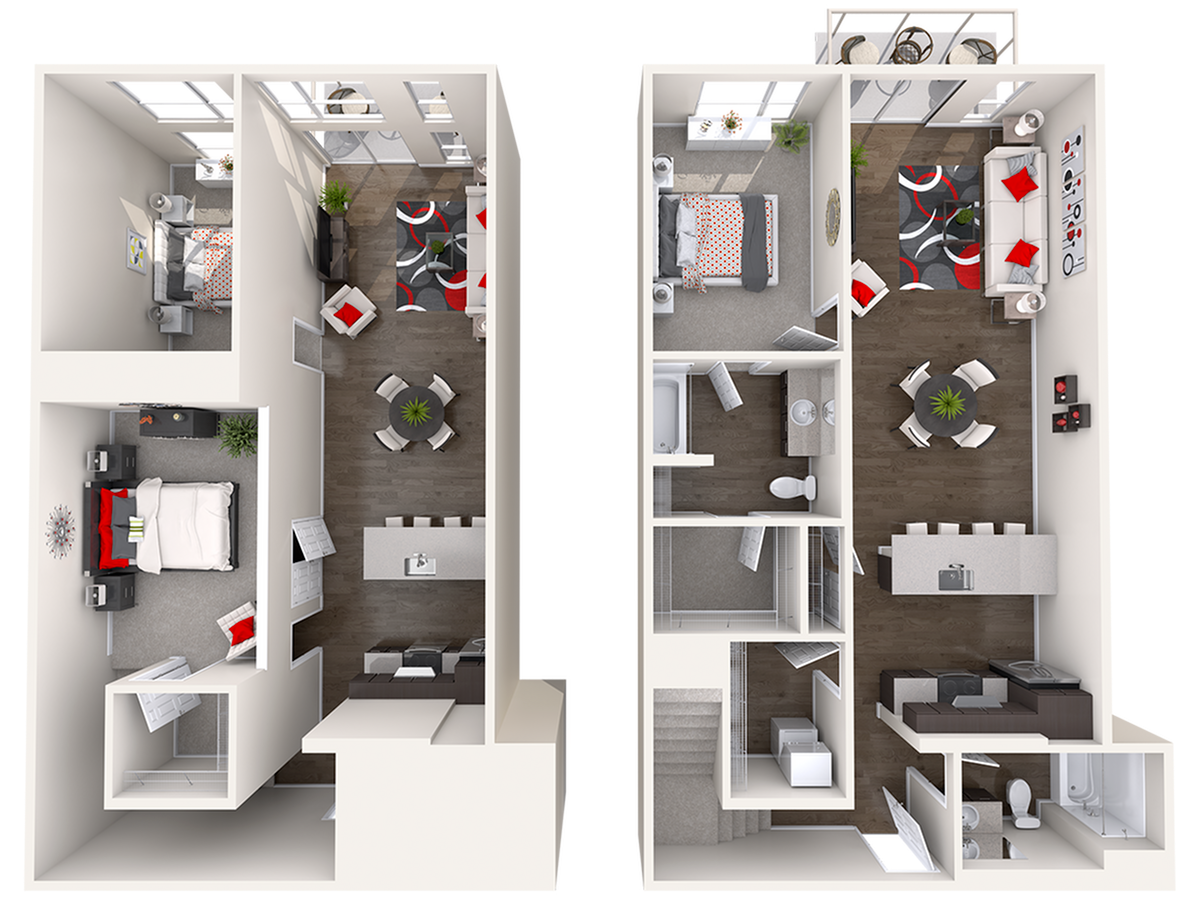 Floor plan layout diagram for CL3 (1x2) + Loft