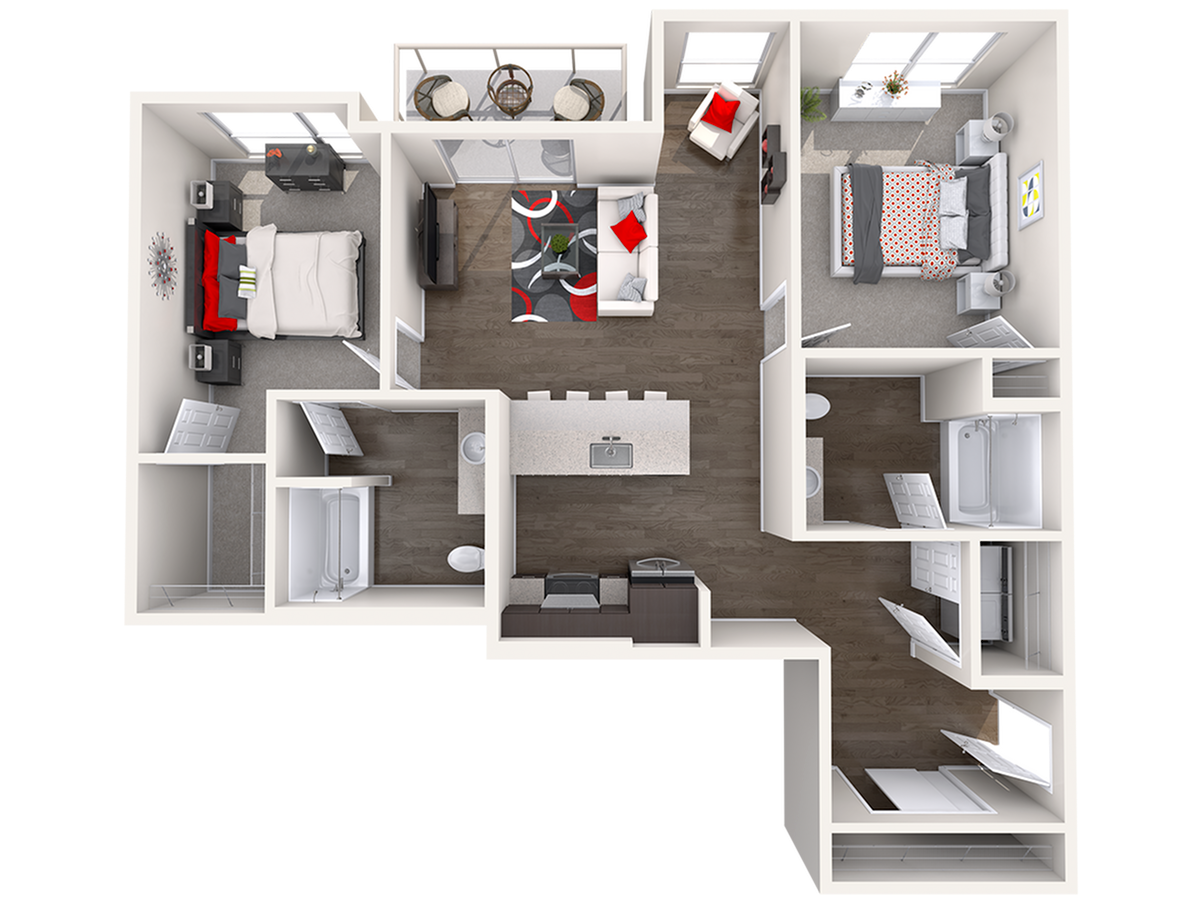 Floor plan layout diagram for C7 (2x2)
