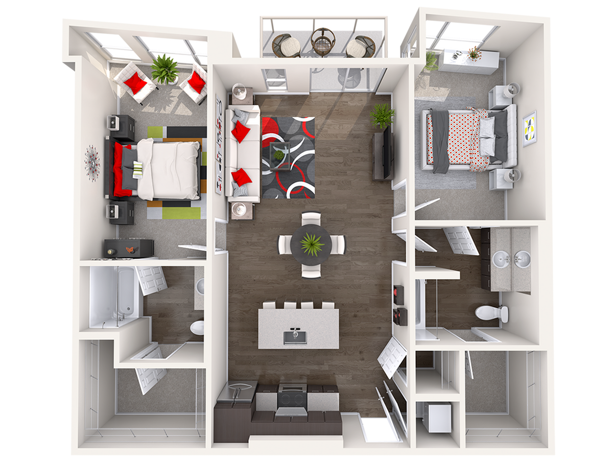 Floor plan layout diagram for C2 (2x2)