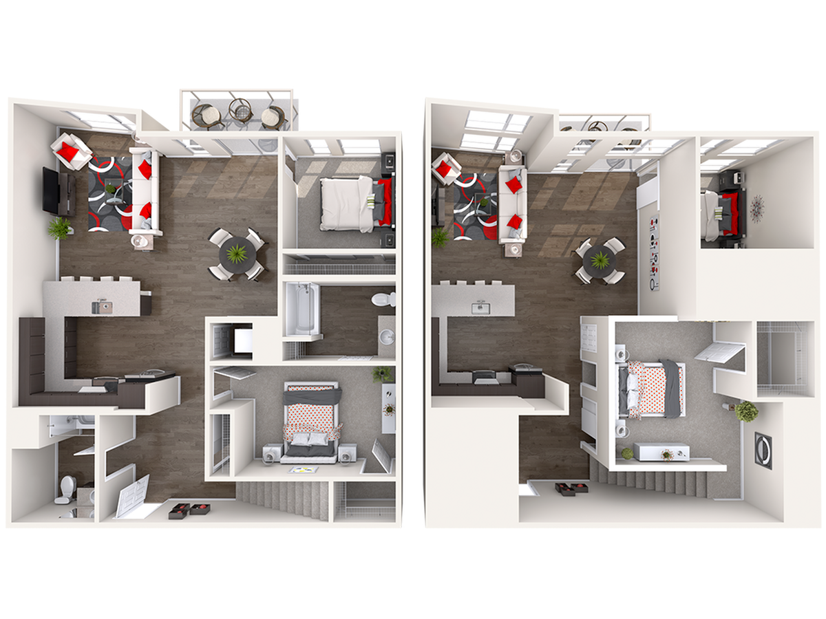 Floor plan layout diagram for DL1 (2x2) + Loft