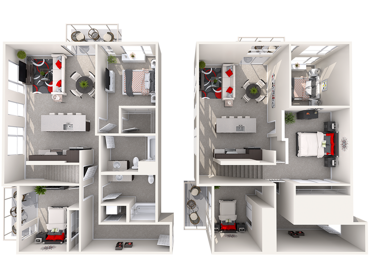 Floor plan layout diagram for DL2 (2x2) + Loft