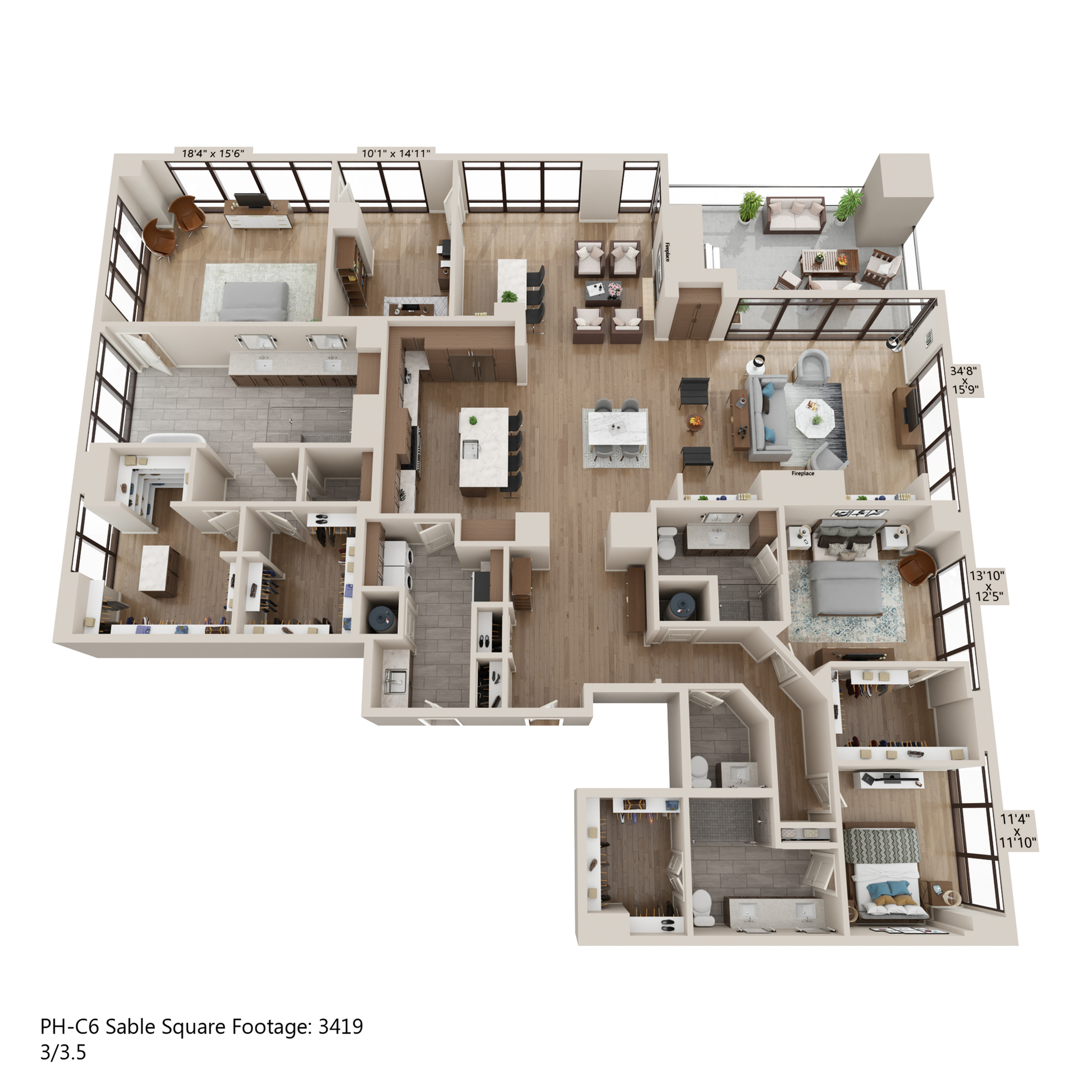 Floor plan layout diagram for PH-C6