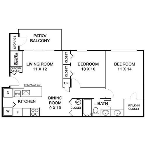 Cedar crest Premier 2 Bed Apartment Shenandoah Crossing Apartment Homes