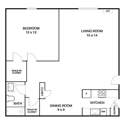 Berkley 1 Bed Apartment Waterford Village Apartments
