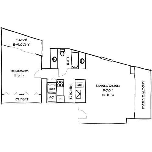 Gallery 1D Premier 1 Bed Apartment Bay Parc Apartment Homes