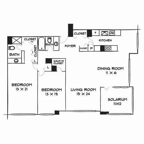 Design 2B 2 Bed Apartment Willard Towers