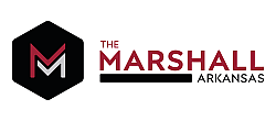Modern logo for The Marshall in Arkansas, featuring a bold M design.