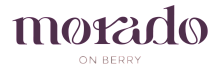 Elegant logo design featuring 'Morado on Berry' in stylish, modern typography.