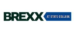 Sleek BREXX at State College logo in bold dark green and blue, exuding modern elegance and sophistication.