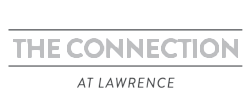 Modern logo for The Connection at Lawrence, featuring sleek gray typography.
