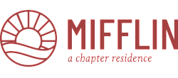 Elegant Mifflin logo featuring a rising sun design above waves, symbolizing a chapter residence.