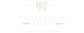 Elegant Charleston Ridge logo with stylish monogram design, representing luxurious apartment homes.