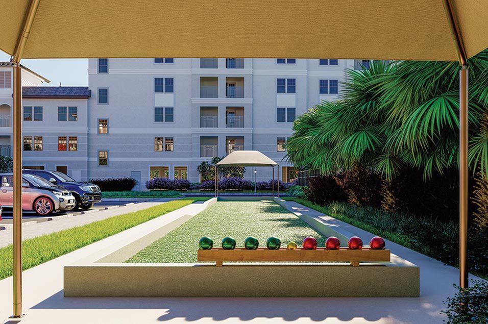 exterior bocce court