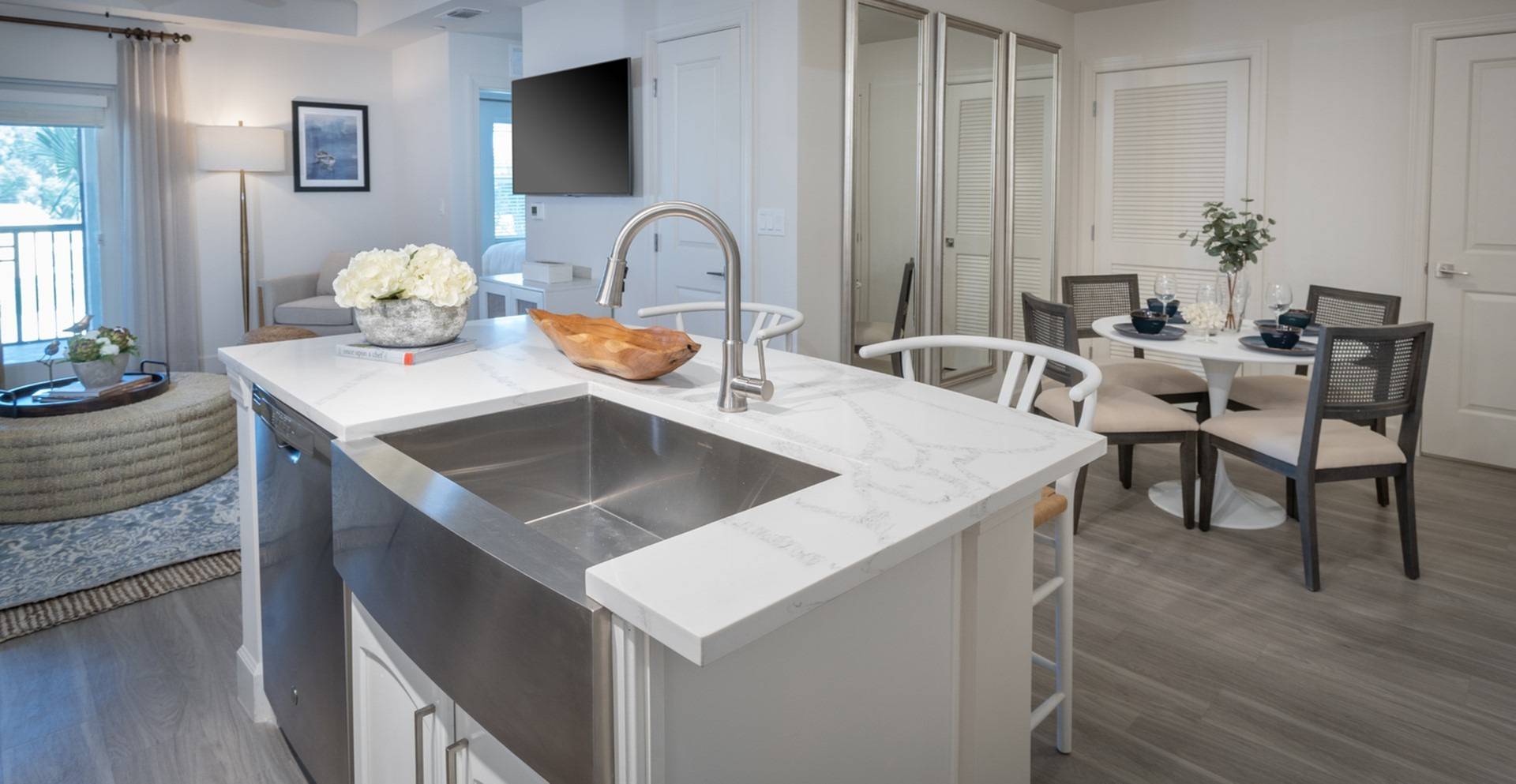 sink and counters