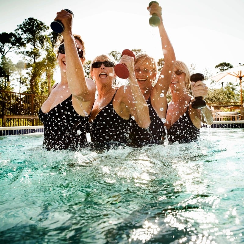 The Alloro at University Groves Residents in Pool