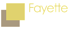 Modern logo for Fayette Place Apartments featuring sleek geometric design in shades of gold and brown.
