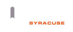 Modern Nob Hill Syracuse logo with bold white and orange typography accentuating an abstract tower design.