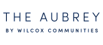 The Aubrey by Wilcox Communities elegant logo with modern typography, symbolizing luxury living and quality craftsmanship.