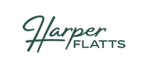 Elegant Harper Flatts logo in stylish script font.
