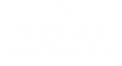 White Transparent Logo for The Wooten Company LLC: a white stylized leaf-and-vine emblem above the company name “The Wooten Company LLC” in uppercase serif letters.