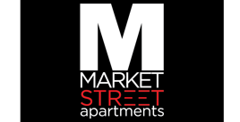 Market Street Apartments logo featuring a bold white letter 