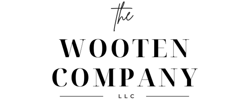 Black logo for The Wooten Company, LLC, featuring a handwritten-style 