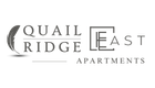 Feather logo graphic with stylized line detail, used for Quail Ridge East Apartments branding.