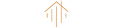 Dryden Townhomes logo featuring a modern geometric house icon in warm gold and orange tones