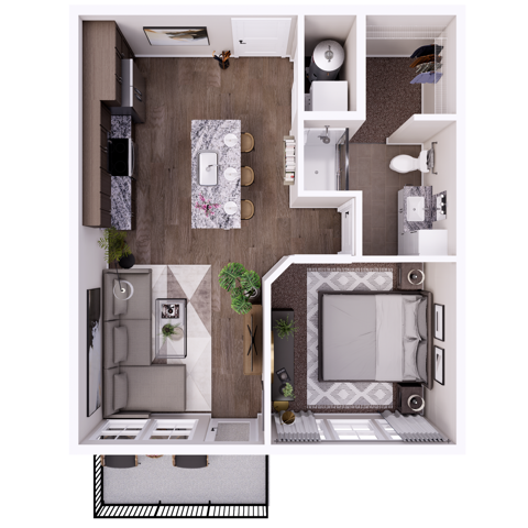 Founders - 1B ADA floor plan