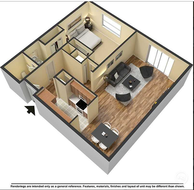 1x1 1 Bed Apartment Tanglewood Apartments