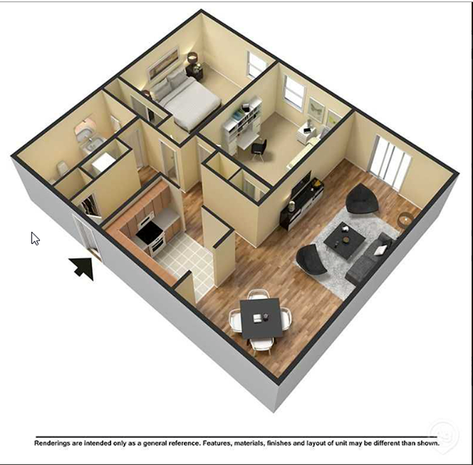 2x1 2 Bed Apartment Tanglewood Apartments