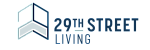 Modern 3D logo design for 29th Street Living featuring a sleek geometric building icon.