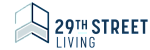 Modern logo for 29th Street Living featuring a sleek geometric design, symbolizing contemporary urban lifestyle.