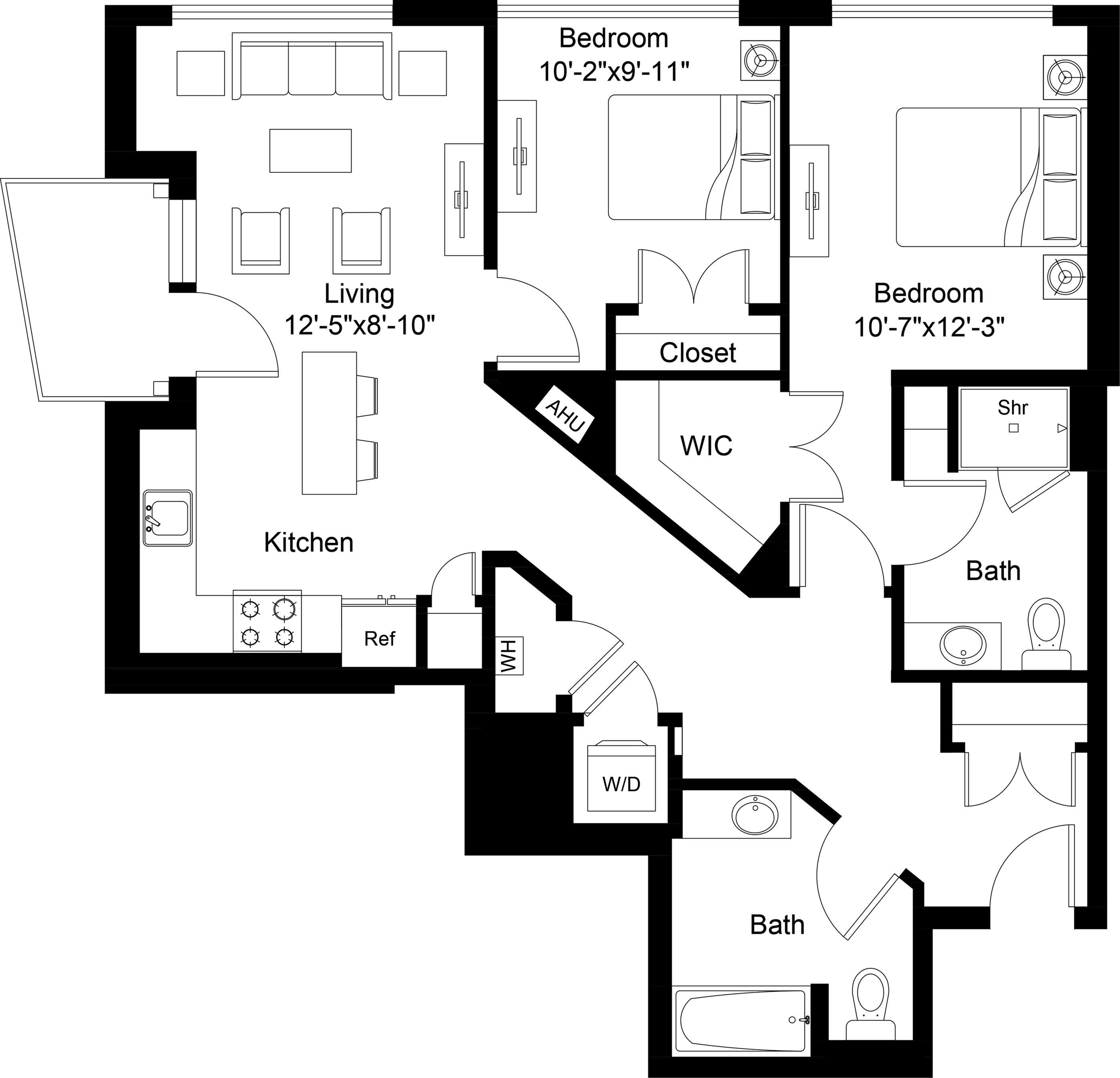 Floor plan layout diagram for B13