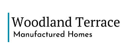 Logo of Woodland Terrace showcasing elegant typography and design for manufactured homes.