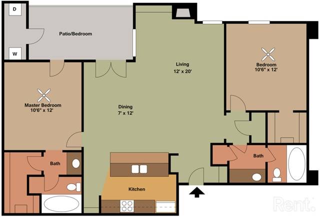 2 bedroom floorplan