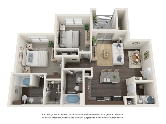B1 | Two Bedroom | Two Bathroom | 975 sqft