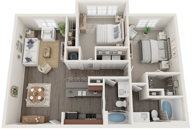The Celtic | Two Bedrooms | Two Bathrooms | 1047 sqft