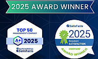 Award-winning apartment management recognized in 2025 for top resident satisfaction by SatisFacts and ApartmentRatings.