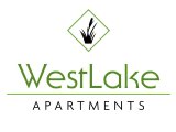 Elegant WestLake logo featuring a green diamond above stylish text, embodying luxury and tranquility.