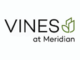 Vines at Meridian logo featuring a modern, minimalist design with a green leaf symbol.