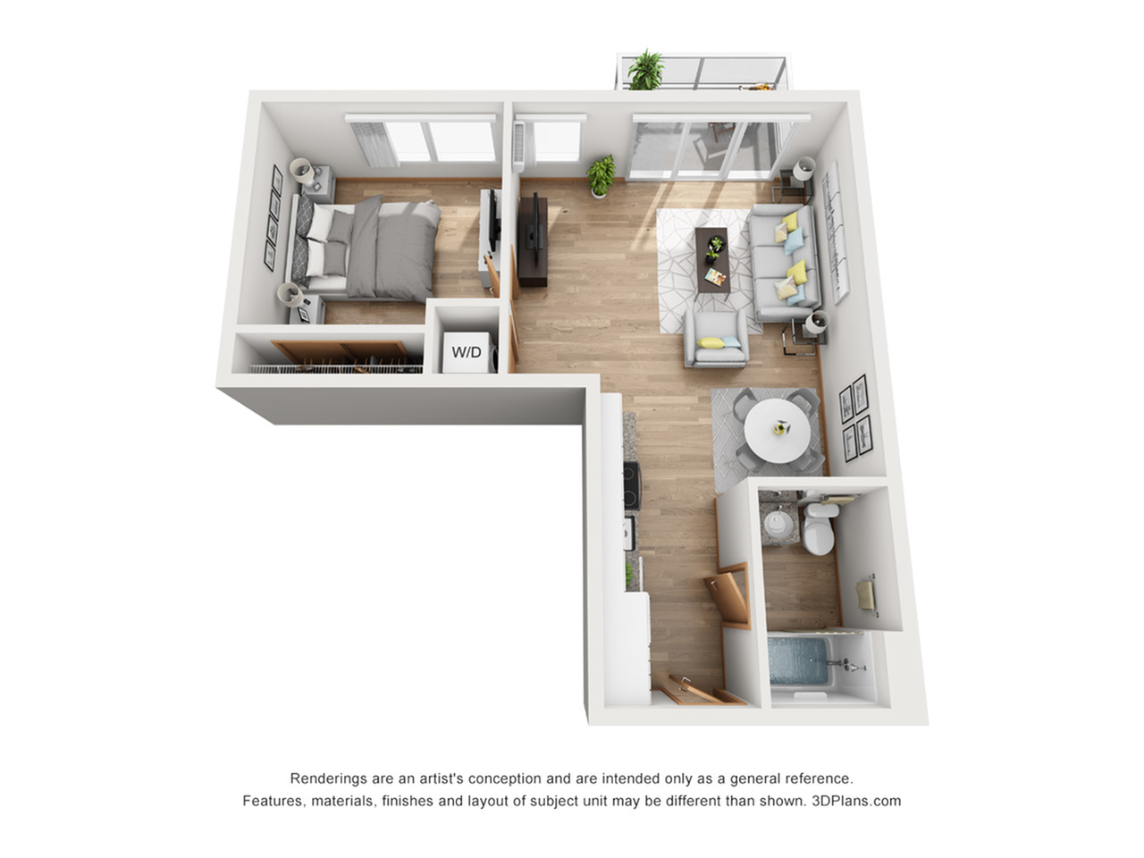 Sunrise - 1 Bed / 1 Bath - 622 SF