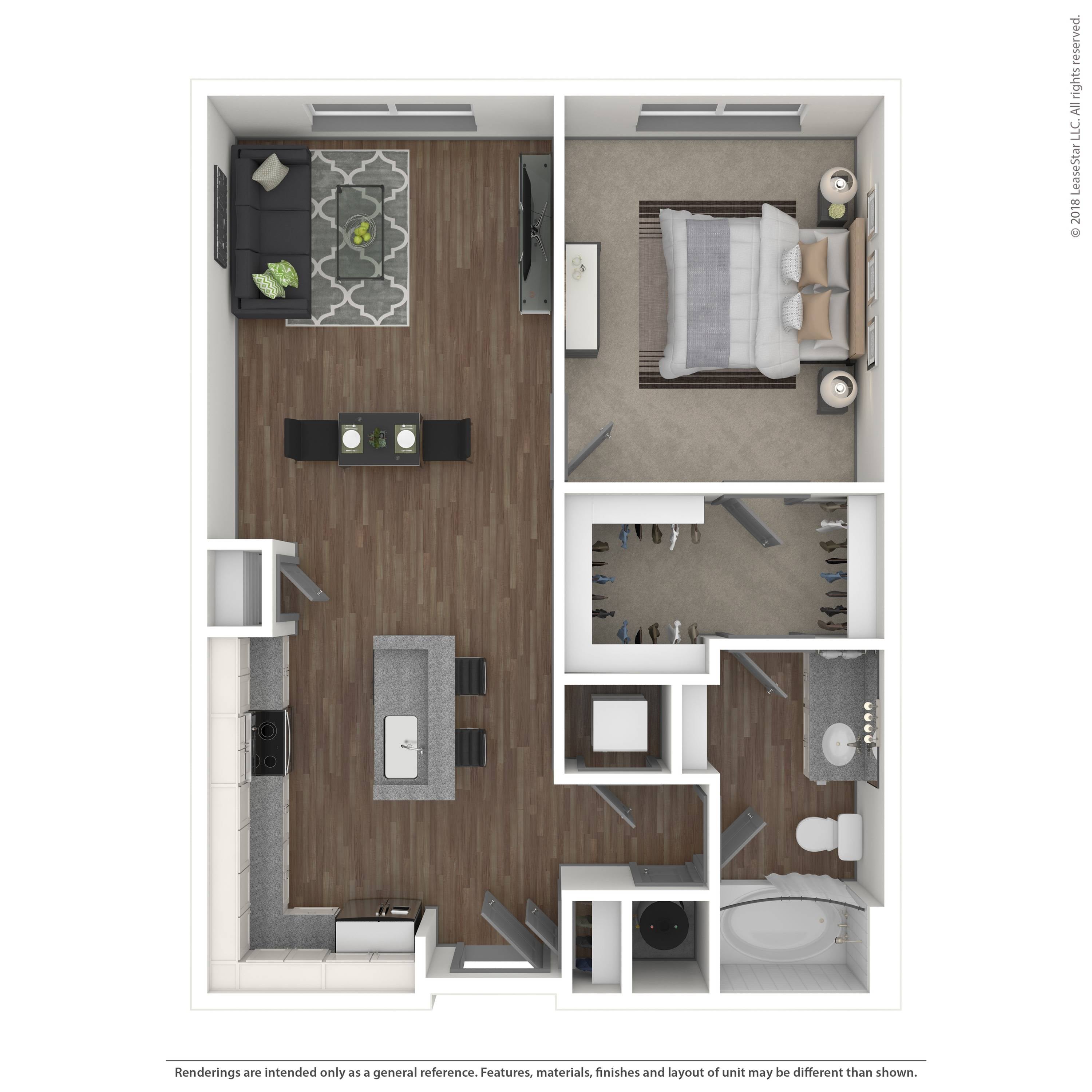 Floor plan layout diagram for A1E