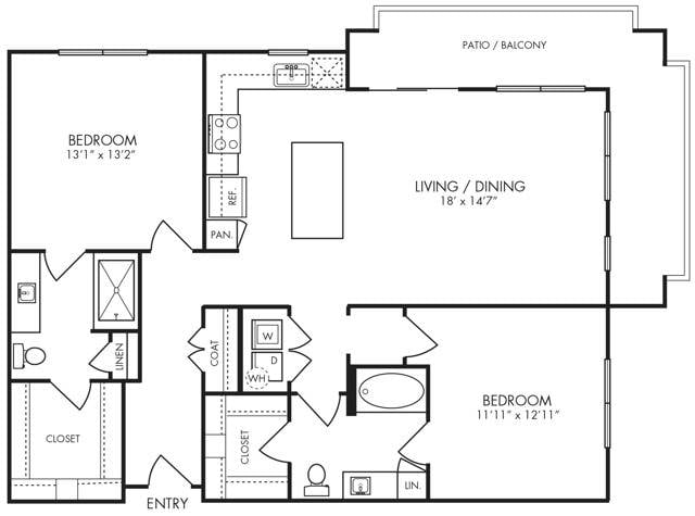 Floor plan layout diagram for B3