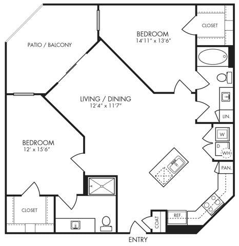 Floor plan layout diagram for B2