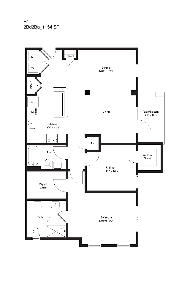 Floor plan layout diagram for B1