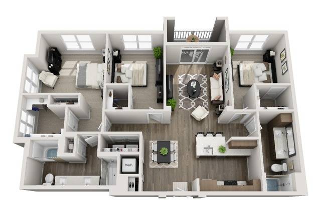 Floor plan layout diagram for C1